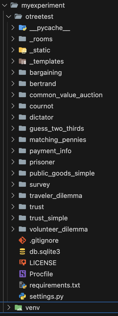 Otree Project Structure.